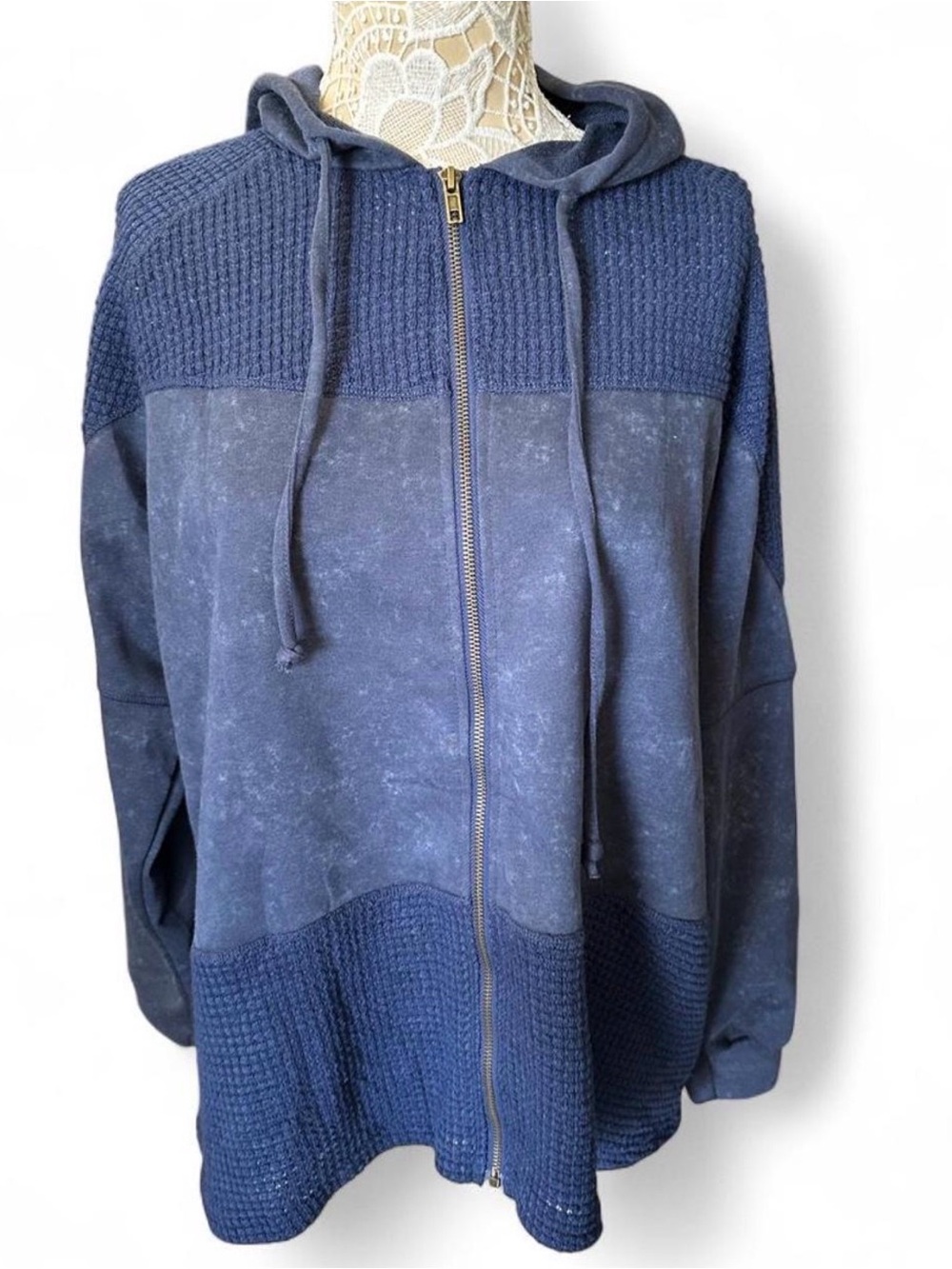 Dokotoo blue zip up hoodie